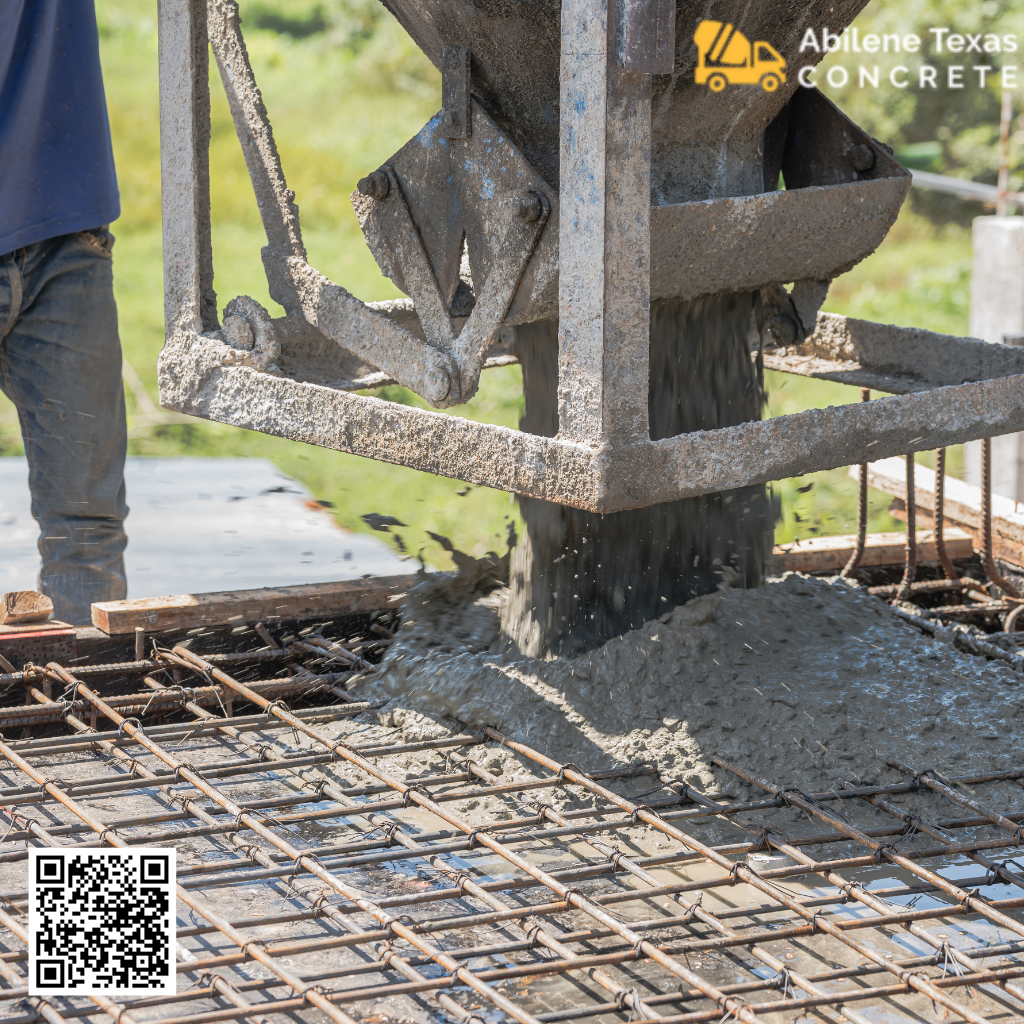 A concrete patio being poured in Abilene.