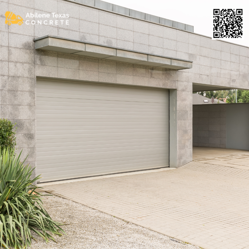 A finished concrete driveway in Abilene.