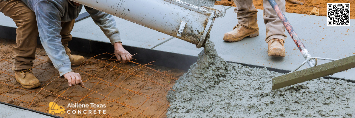 Pouring stamped concrete in Abilene.