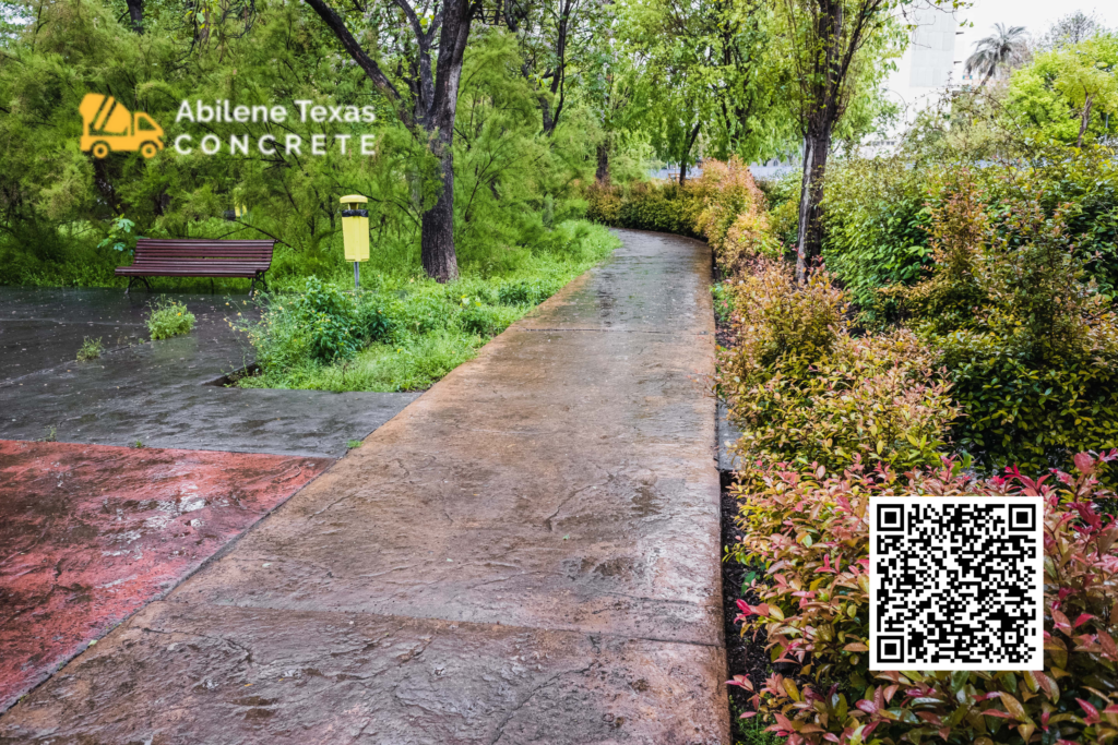 A custom stamped concrete sidewalk in Abilene.