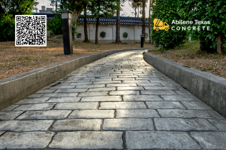 A stamped concrete walkway in Abilene, Texas.