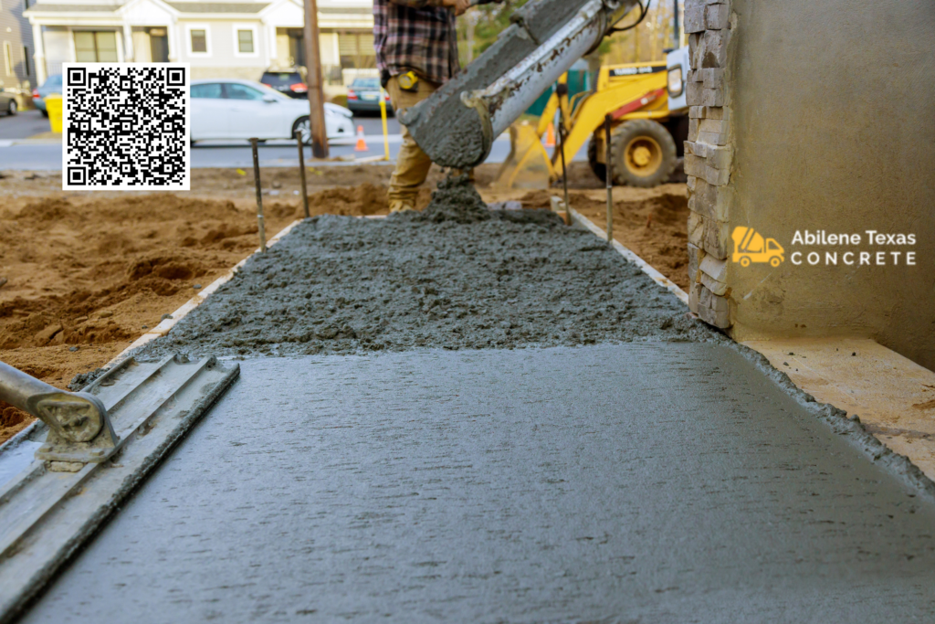 A thick residential concrete driveway in Abilene, TX.