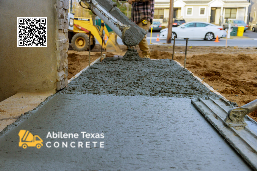 A top concrete contractor in Abilene pouring a driveway.