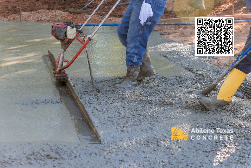 An Abilene concrete contractor pouring a residential basketball court.