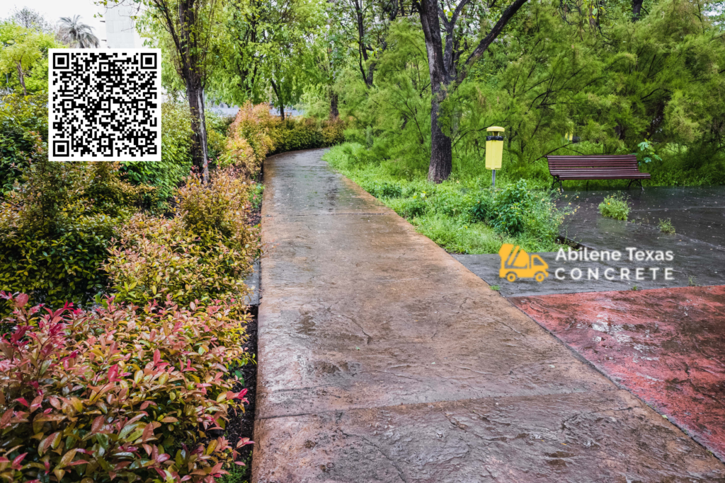 A beautiful concrete pathway in Abilene, Texas.