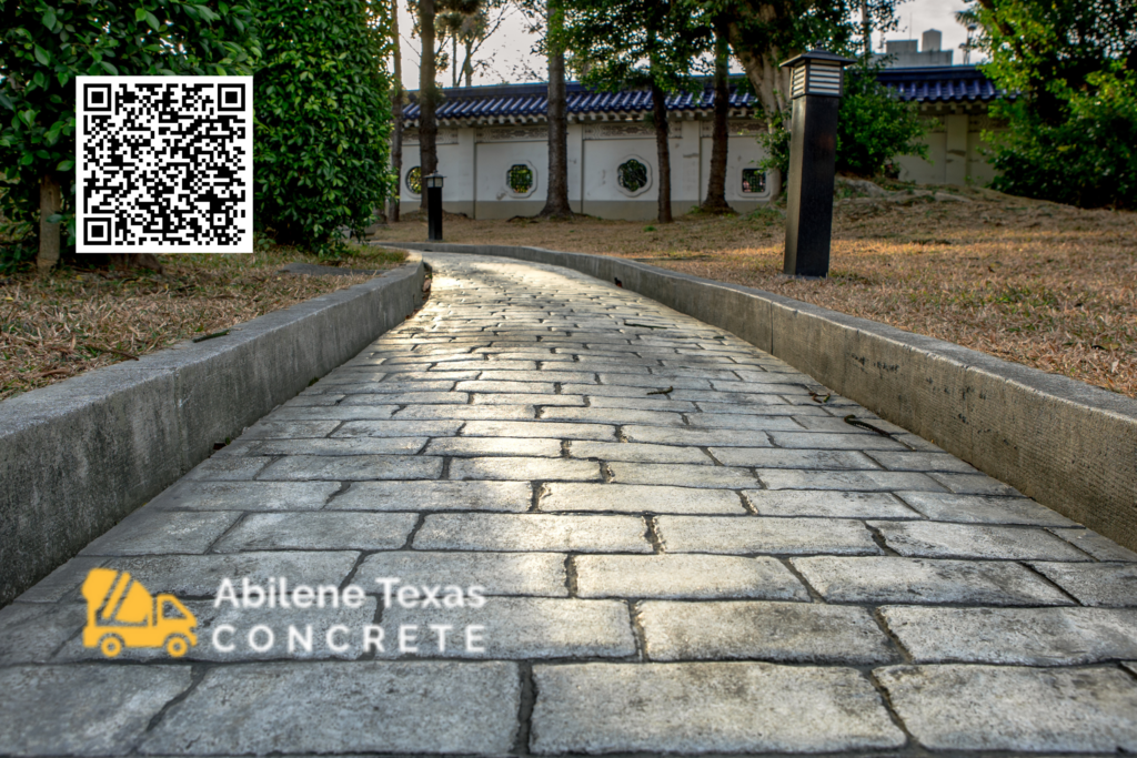 A stamped concrete walkway in Abilene, TX.